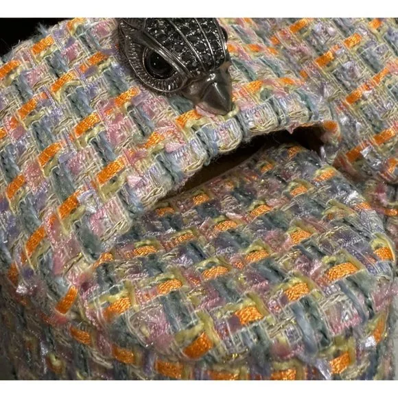 Kurt Geiger 8.5 (39) Platform Kensington London Tweed Fabric Eagle Block heel - Picture 8 of 16